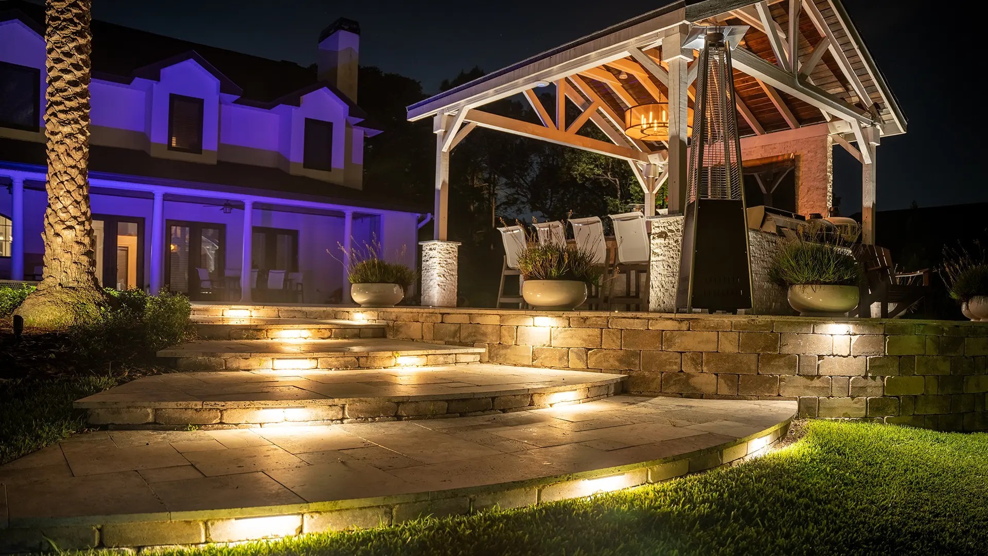 deck lighting installation