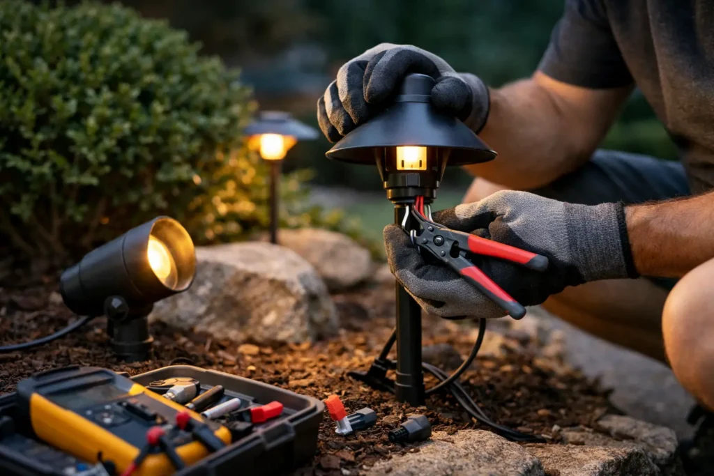 How to Fix Outdoor Landscape Lights Safely
