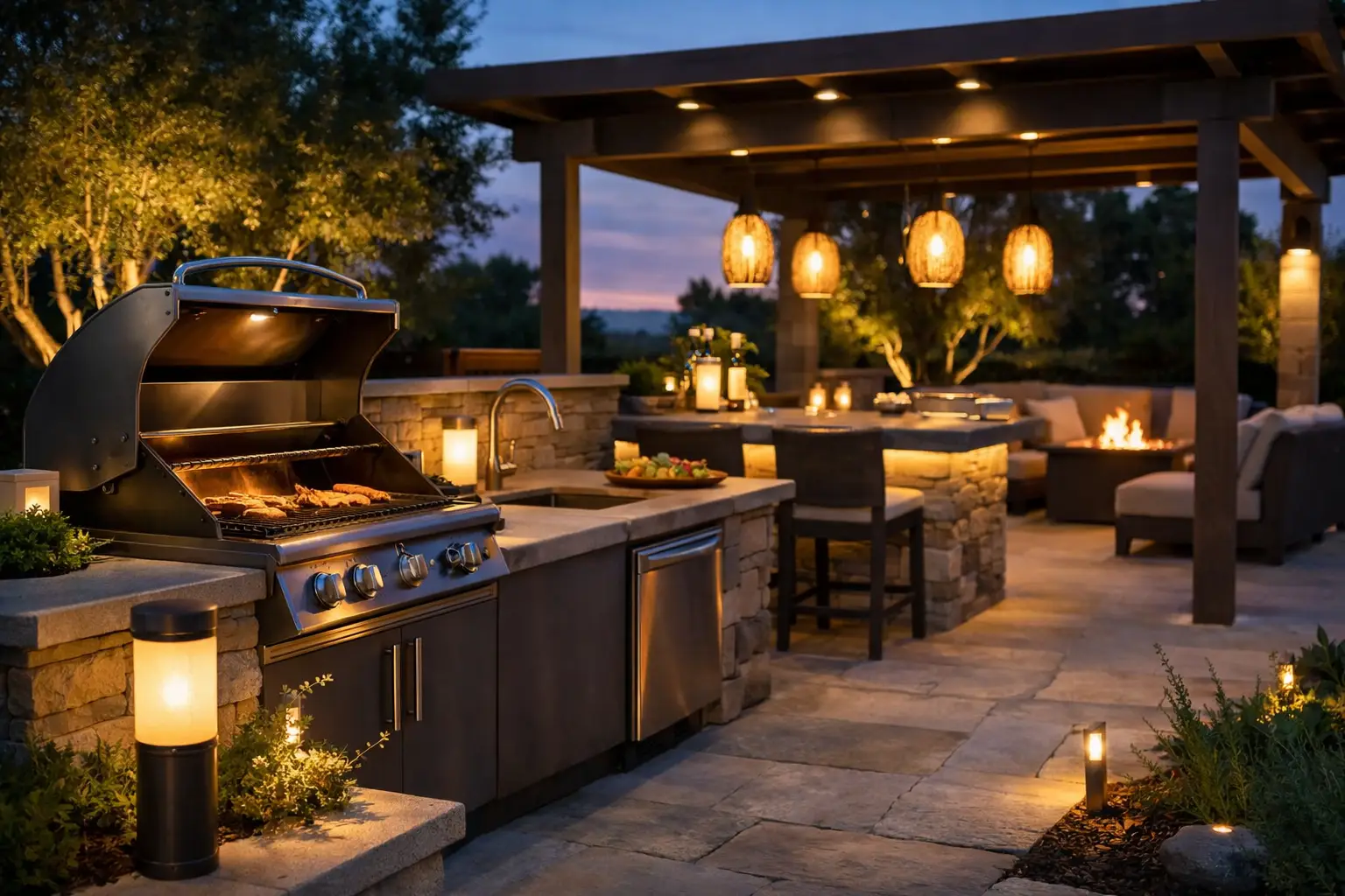 How to Light Outdoor Kitchens With Lasting Style