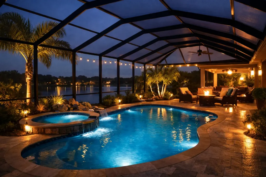 How to Light Pool Cages for Beauty and Safety